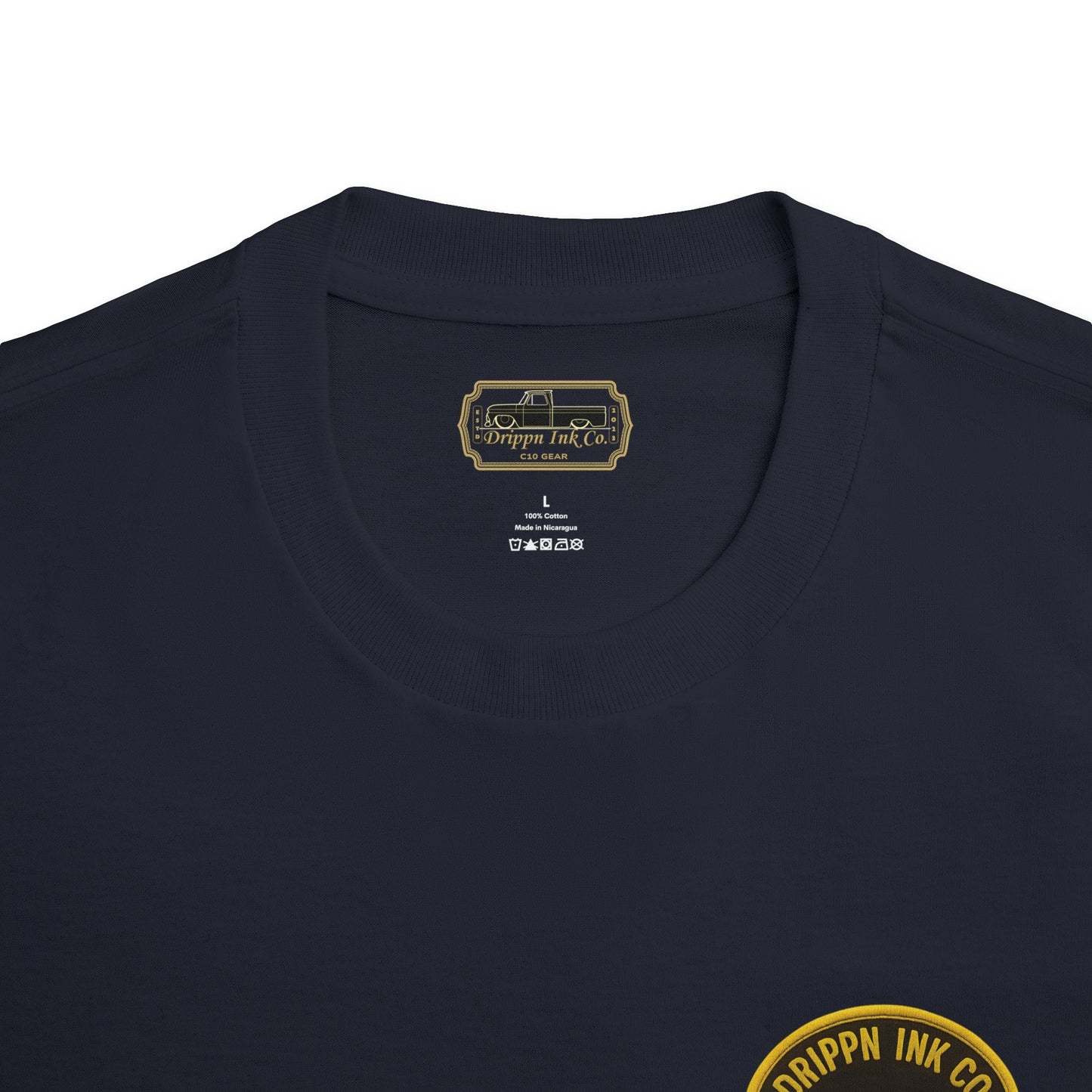 Low Life Cali Badge T-Shirt Slammed Chevy C10 Gold Vintage Graphic