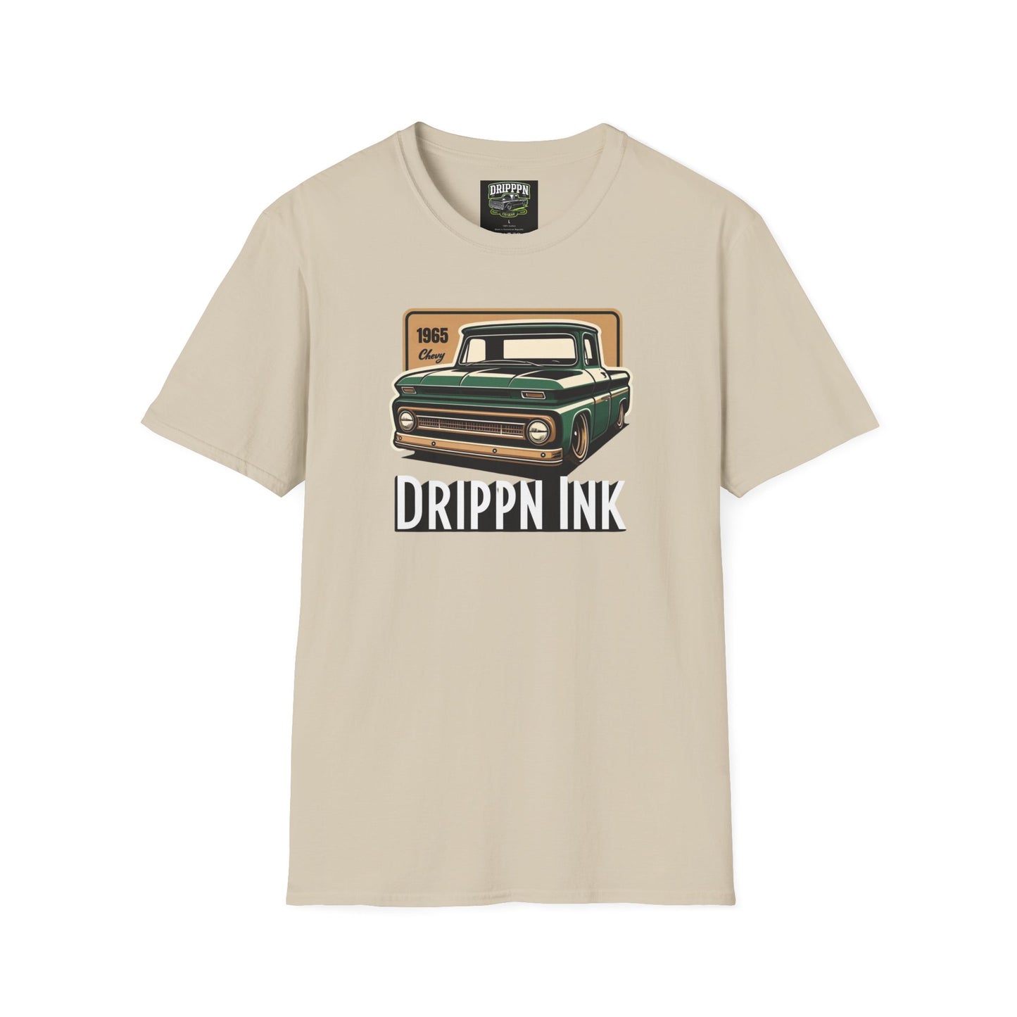 This must-have Green and Gold 1965 Chevy C10 T-shirt fits like a well-loved favorite. High-quality print makes it an ultimate statement shirt for years to come. Drippm Ink in Big and Bolds Lettering 