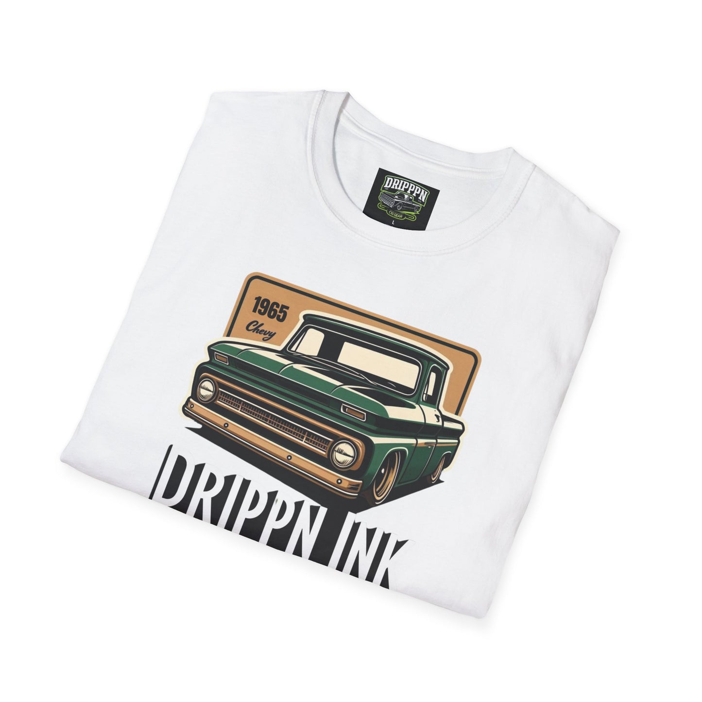 This must-have Green and Gold 1965 Chevy C10 T-shirt fits like a well-loved favorite. High-quality print makes it an ultimate statement shirt for years to come. Drippm Ink in Big and Bolds Lettering 