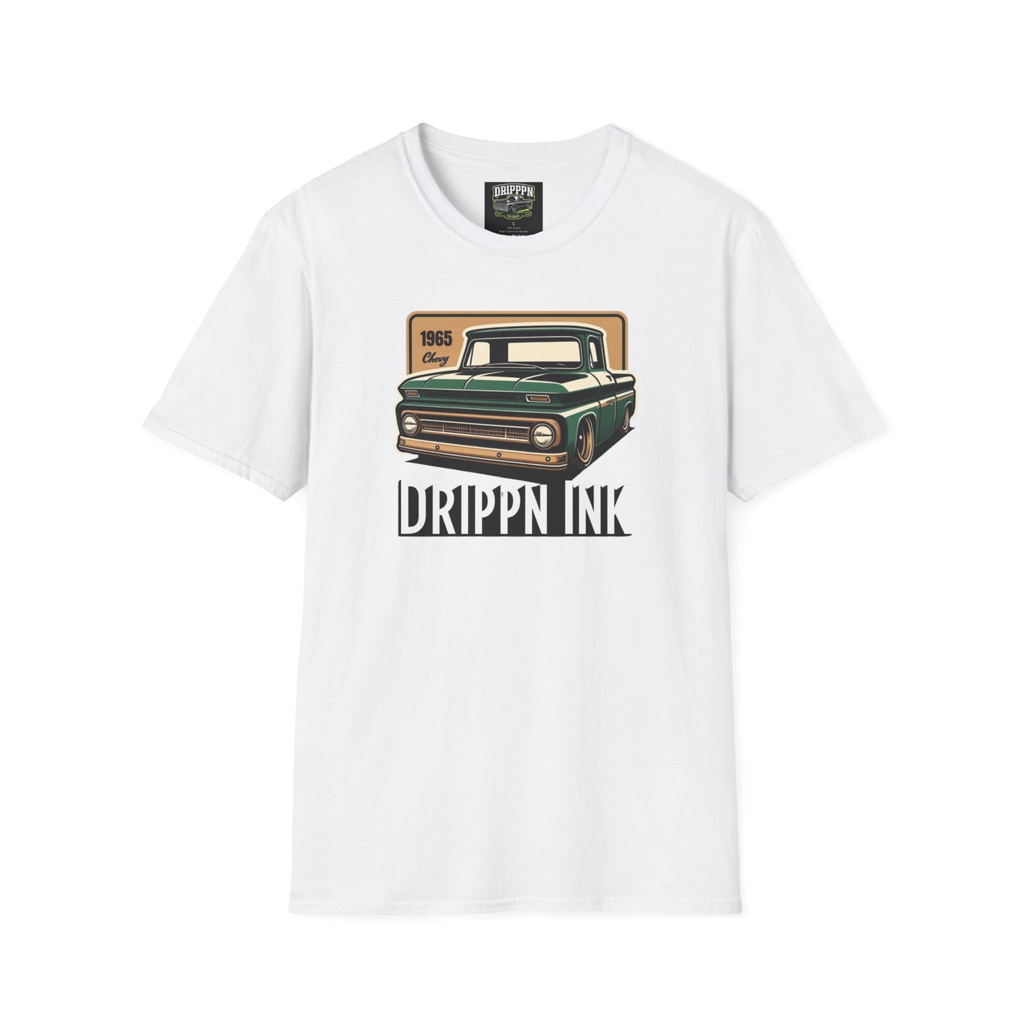 This must-have Green and Gold 1965 Chevy C10 T-shirt fits like a well-loved favorite. High-quality print makes it an ultimate statement shirt for years to come. Drippm Ink in Big and Bolds Lettering 