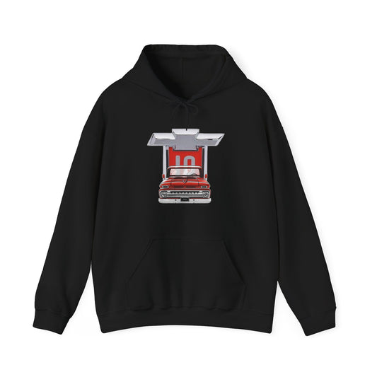 Chevy C10 truck & Emblem Hooded Sweatshirt