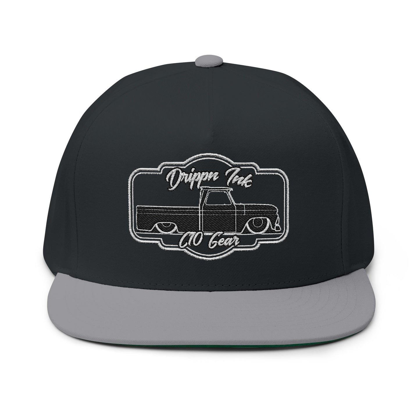 Drippn Ink C10 Gear Flat Bill Cap — Embroidered Snapback