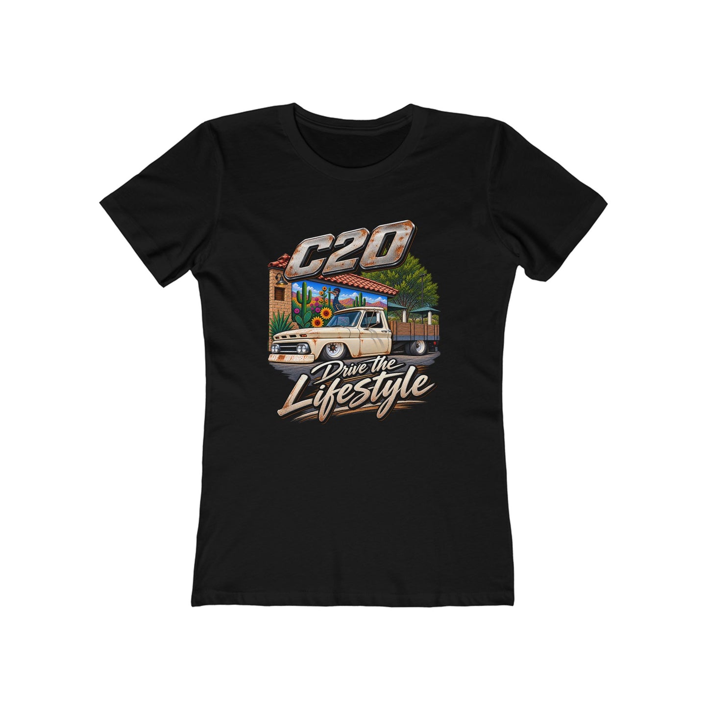 Chevy C20 Dually Boyfriend Tee - Drive the Lifestyle Classic Truck Shirt for Women