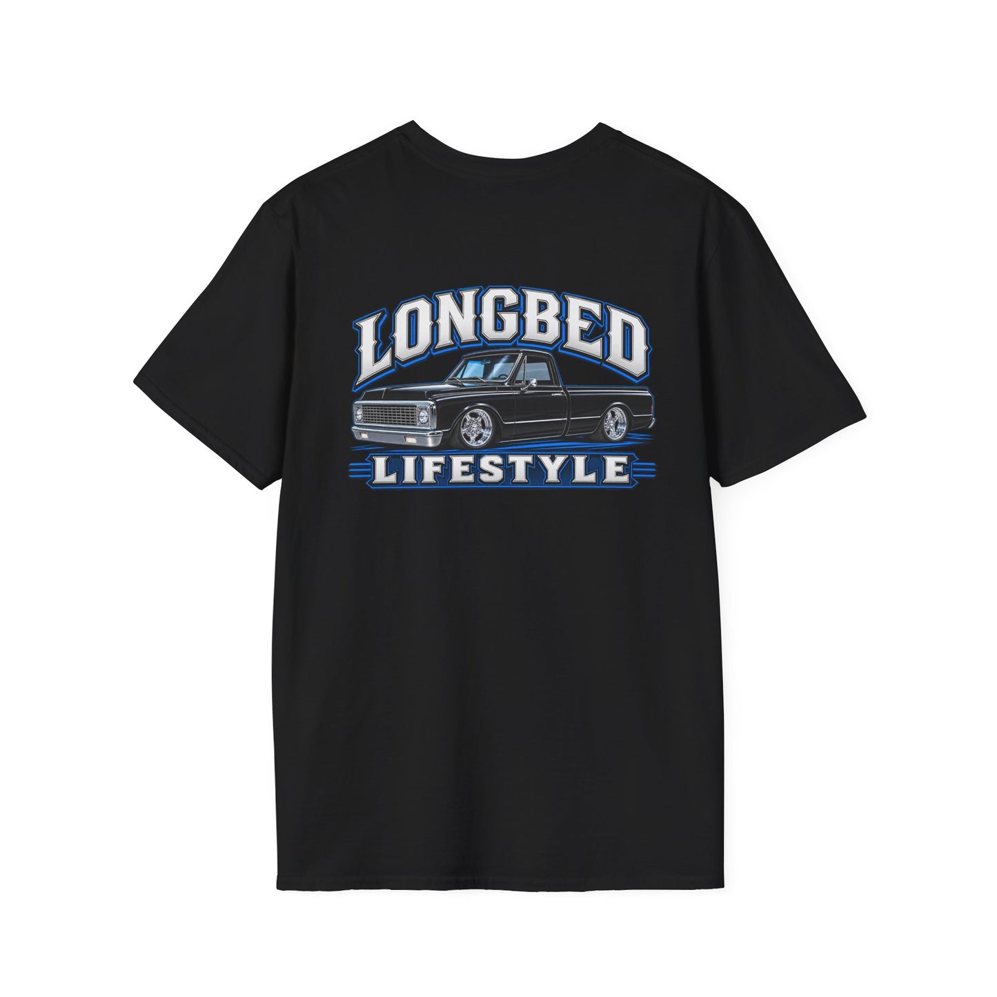 Chevy C10 Longbed T-Shirt - Slammed 1970s Truck Longbed Lifestyle