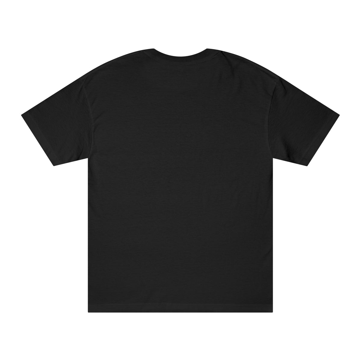 Back of a plain black Drive the Lifestyle unisex t-shirt with no print