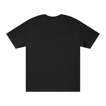 Back of a plain black Drive the Lifestyle unisex t-shirt with no print