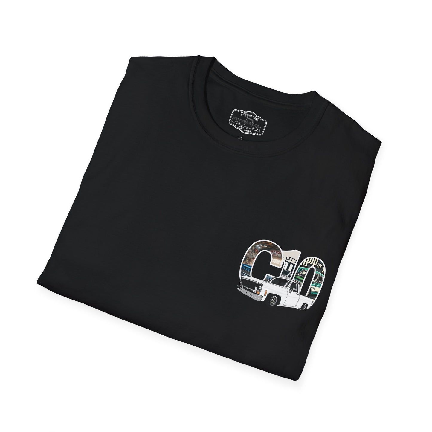 The black t-shirt folded to show the C10 lettering print.