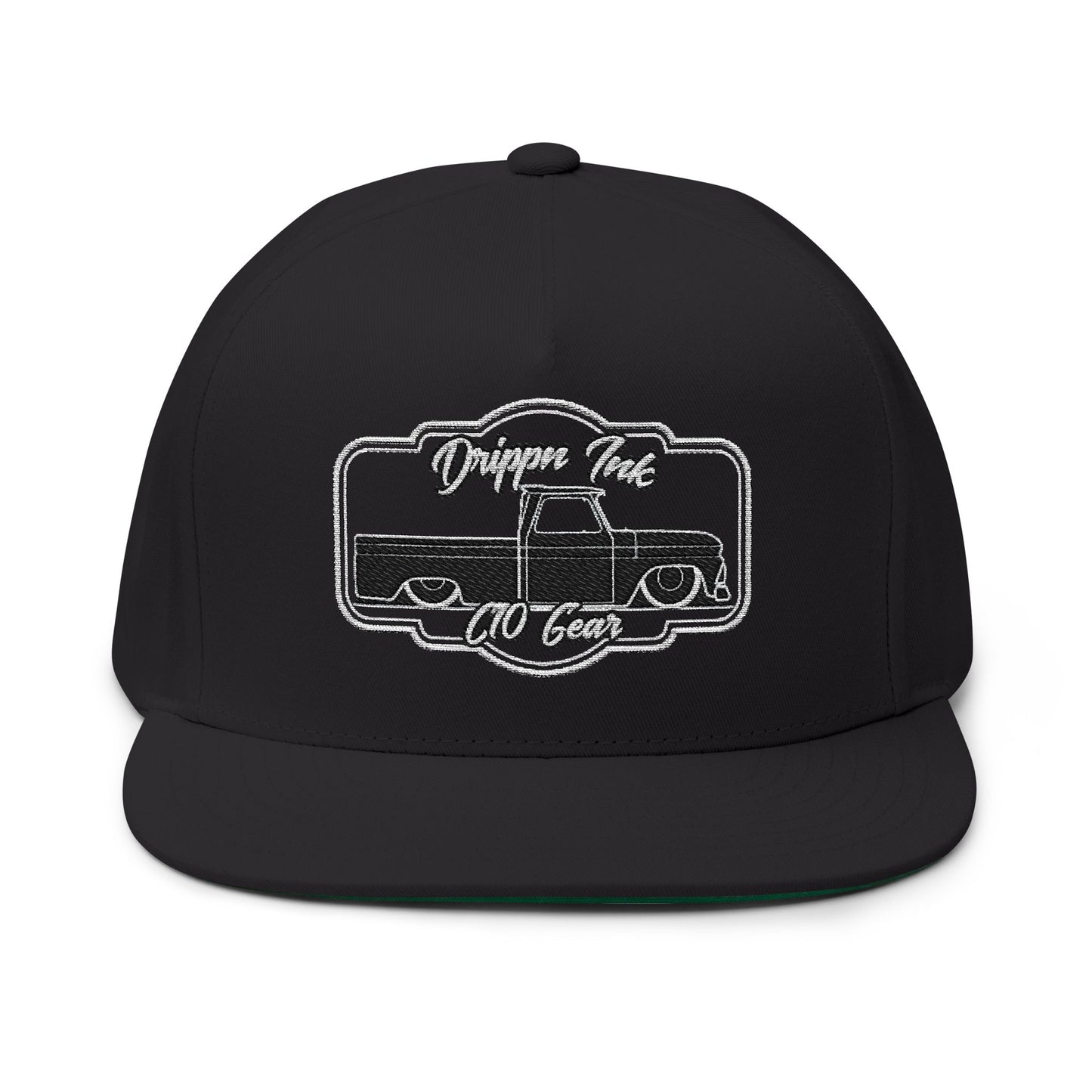 Drippn Ink C10 Gear Flat Bill Cap — Embroidered Snapback